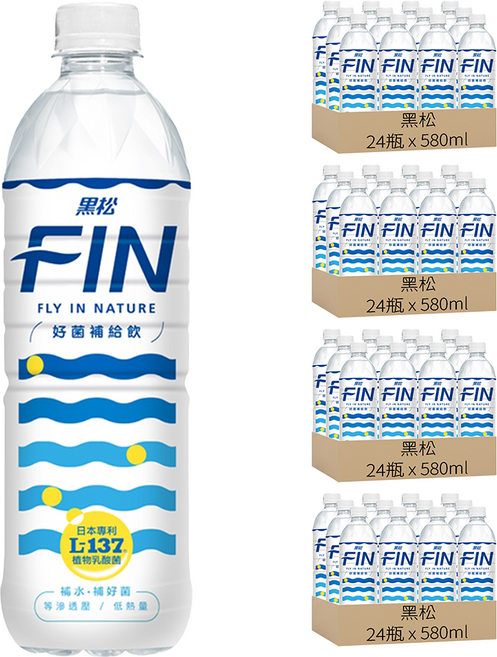 黑松 FIN 好菌補給飲, 580ml, 96瓶