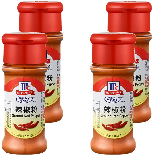 McCormick 味好美 調味料 辣椒粉, 28g, 4瓶