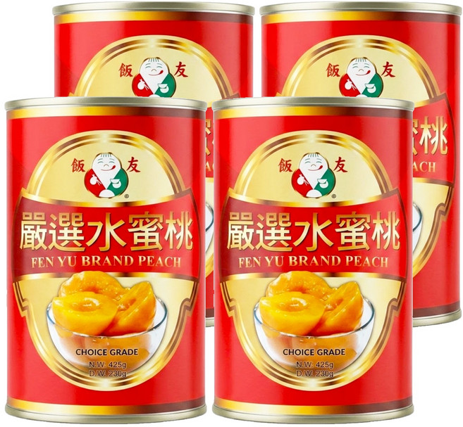 飯友 嚴選水蜜桃, 425g, 4罐