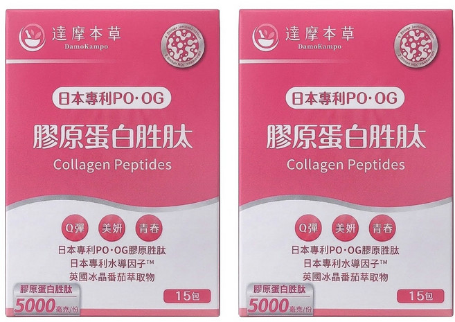 達摩本草 日本膠原蛋白胜肽珍珠粉, 6g, 15包, 2盒