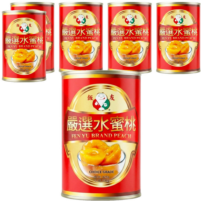 飯友 嚴選水蜜桃, 425g, 6罐