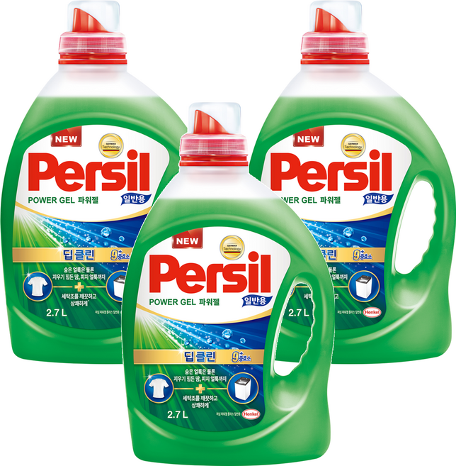 Persil 寶瀅 韓國原裝進口 強效淨垢 洗衣凝露, 2.7L, 1入, 3桶