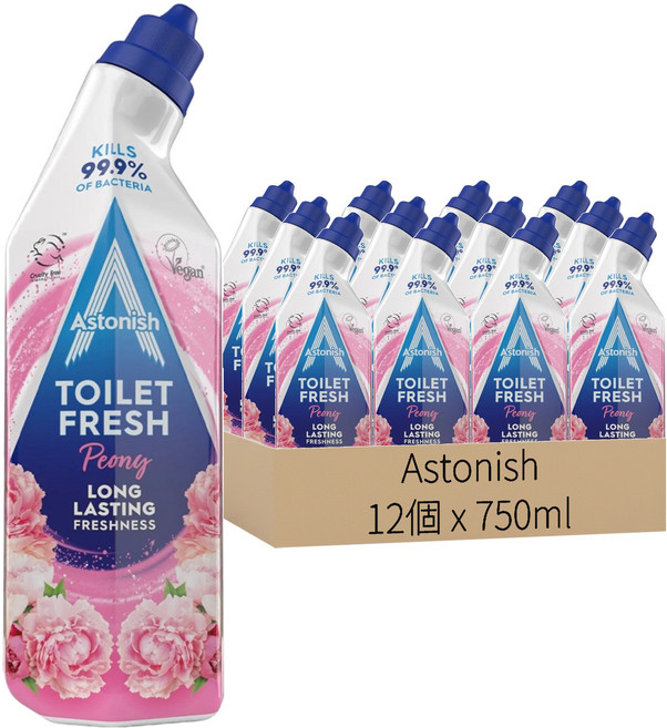 Astonish 浴廁清潔凝膠 牡丹, 750ml, 12個