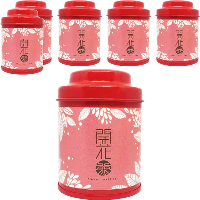 無藏茗茶 工藝花茶 會開花的茶 紅色 小茶罐, 8g, 1罐, 6罐