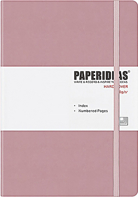 PAPERIDEAS 硬皮筆記本 B5 188頁, 點陣冰莓粉, 1本