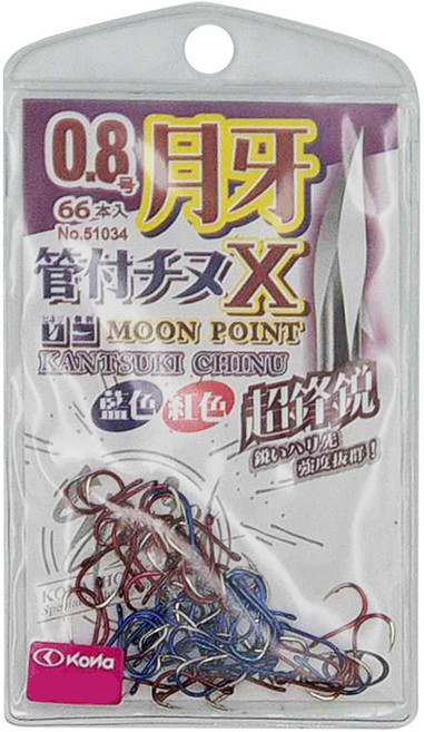 KoNa 柯納 月牙 Moon Point 三角牙尖 倒鉤 雙色鉤 魚鈎, 66個, 1包