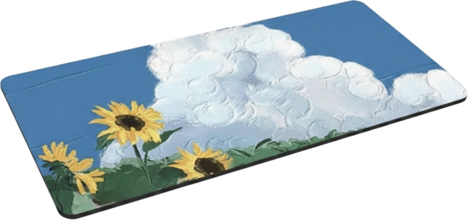 超大加厚滑鼠墊 80 x 40cm, 北歐向日葵, 1片