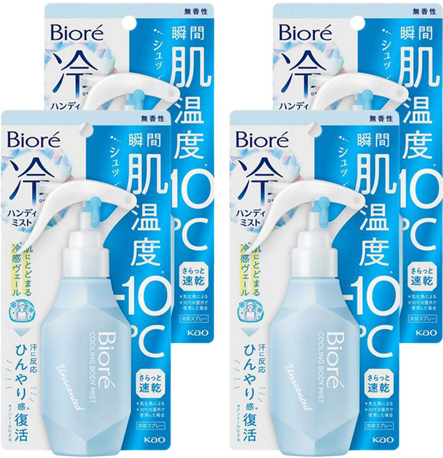 Biore 蜜妮 台灣公司貨 瞬感急凍噴霧 無香, 120ml, 4瓶