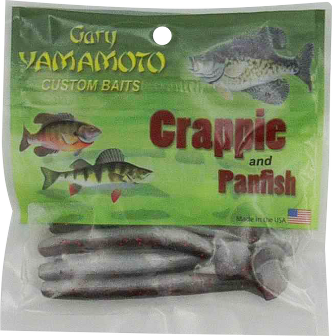 Gary YAMAMOTO 振尾棒蟲 緩沉 T尾 震尾 自然下沉 釣組 德州 無鉛 汲鉤頭 路亞 軟餌 936 黑&白雙色/紅亮片, 1包