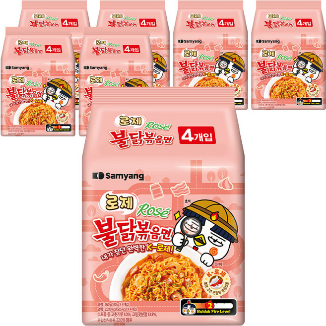 Buldak Ramen 玫瑰奶油風味火辣雞肉炒麵 140g, 28包