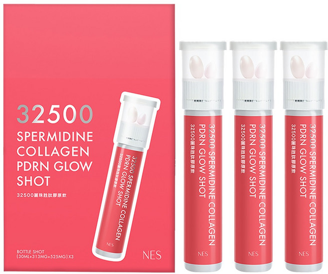 NES cosmetics 恩藝偲 32500麗珠胜肽膠原飲 雪白錠 + 澎亮錠 + 膠原飲 30ml, 1套, 3份