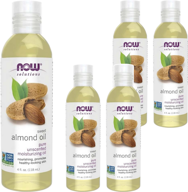 NOW Foods 純甜杏仁保濕油, 118ml, 5瓶
