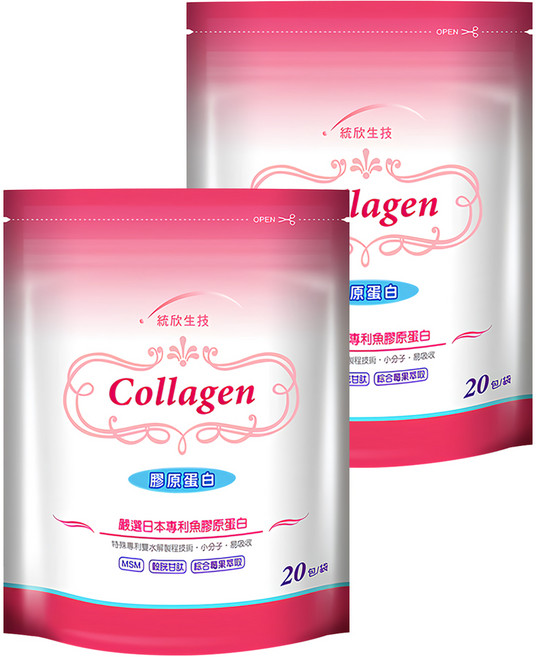 統欣生物科技 膠原蛋白, 4.5g, 20包, 2袋