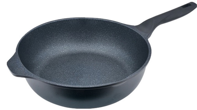 MiyAco 米雅可 電磁爐適用 礦岩鑄造深寬不沾平底鍋 28cm, 1個
