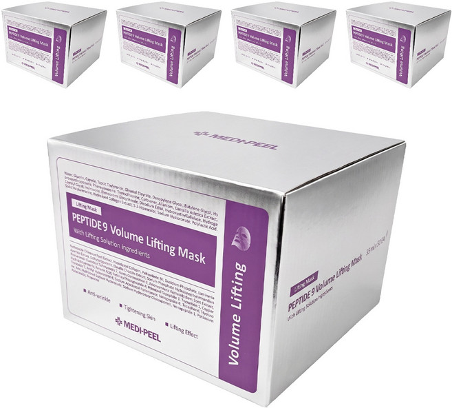 MEDIPEEL 美蒂菲 台灣公司貨 九胜肽緊緻面膜 25ml, 50片, 5盒