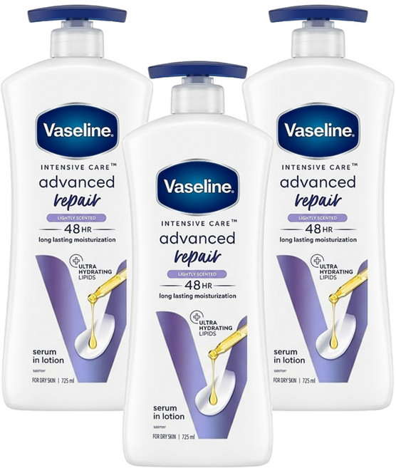 Vaseline 凡士林 身體乳液 修護淡香, 3瓶