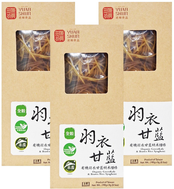 源順食品 有機羽衣甘藍糙米糆條 3入, 240g, 3盒