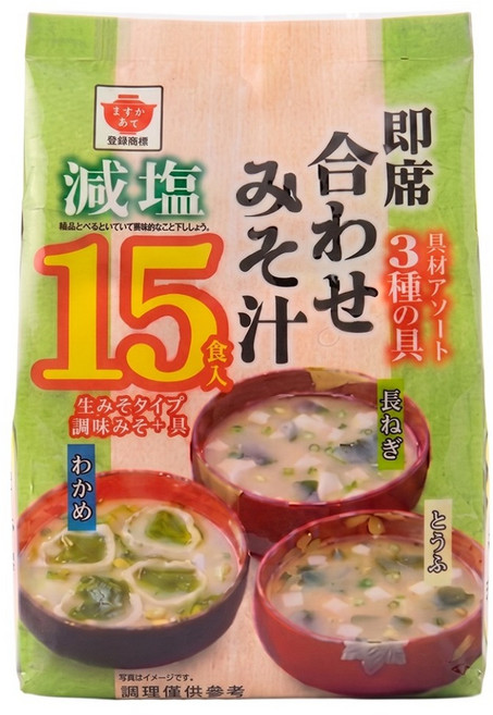 Masuya Miso 升屋 15食入綜合即食減鹽味噌湯, 300g, 1袋