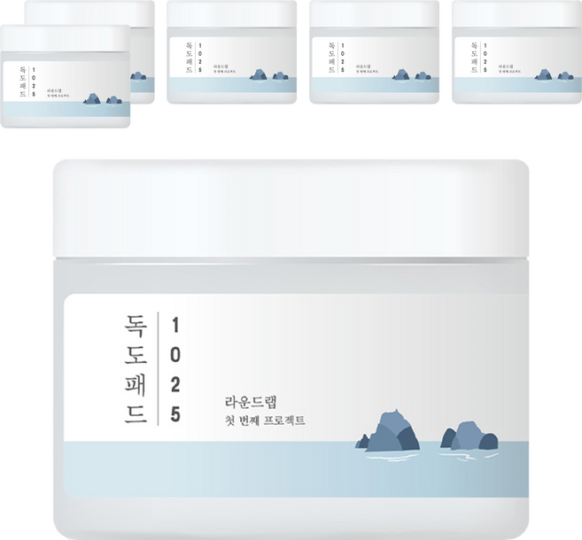 RoUND LAB 1025 去角質棉片 120g, 70片, 6罐