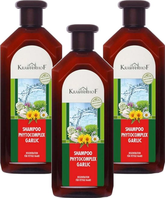 KRAUTERHOF 草本莊園 無矽靈植萃草本洗髮精 金蒜牛蒡, 500ml, 3瓶