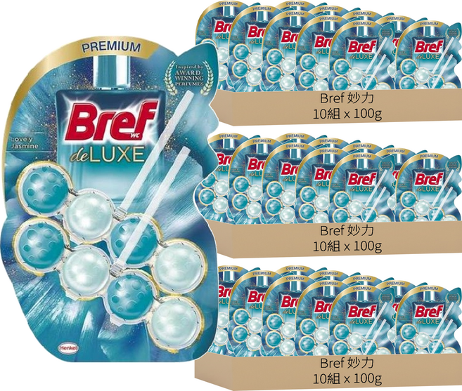 Bref 妙力 懸掛式馬桶清潔球 清爽橙花, 30組, 100g