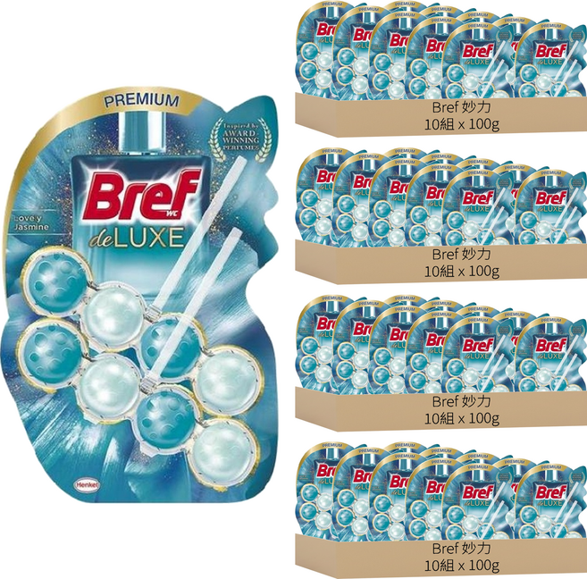 Bref 妙力 懸掛式馬桶清潔球 清爽橙花, 40組, 100g