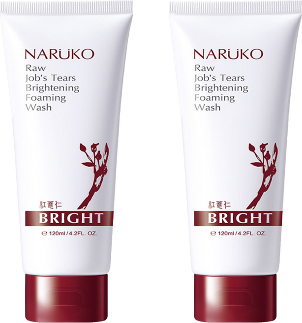 NARUKO 牛爾 台灣公司貨 紅薏仁健康雪白洗面霜, 120ml, 2條