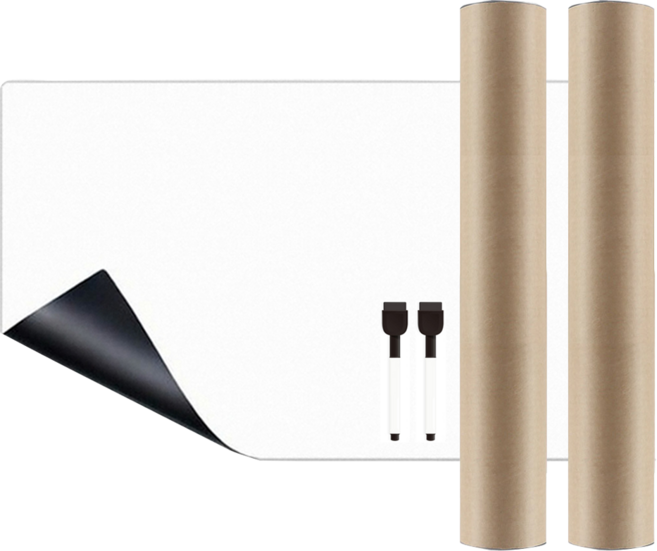 Pobi World 橡膠鐵板白板 900 x 600 mm RS-20, 白色, 2個