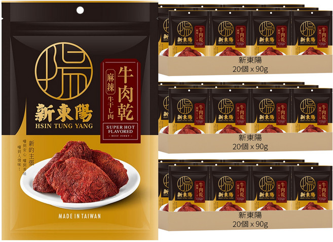 新東陽 麻辣牛肉乾, 60個, 90g