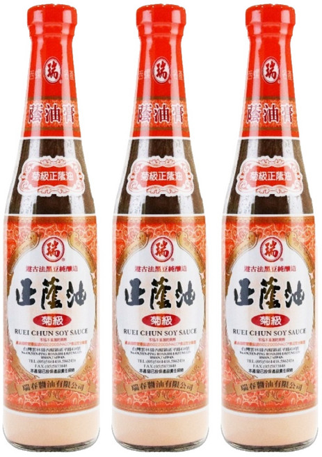 瑞春醬油 菊級正蔭油, 420ml, 3個