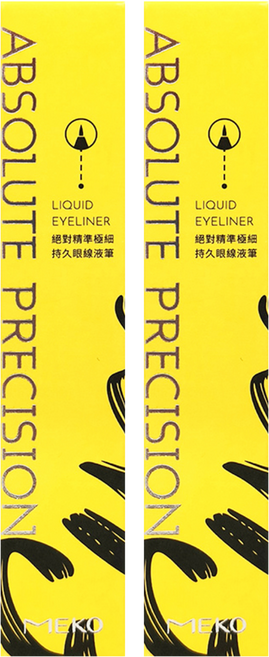 MEKO 絕對精準極細持久眼線液筆 0.5g, 01 墨子黑, 2支
