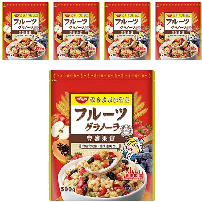 NISSIN 日清 豐盛果實綜合水果穀物脆, 500g, 5包