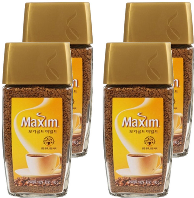 Maxim 麥心 摩卡黃金溫和瓶裝即溶咖啡, 100g, 1罐, 4罐