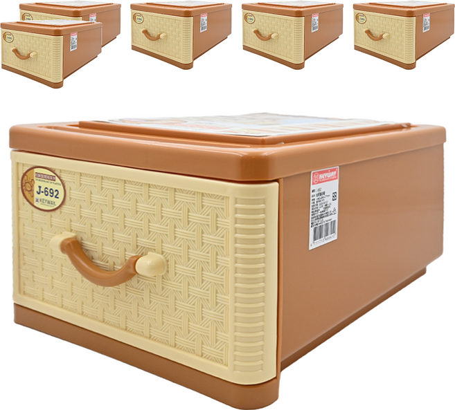 KEYWAY 聯府 抽屜整理箱 J-692 10L, 黃色, 6個