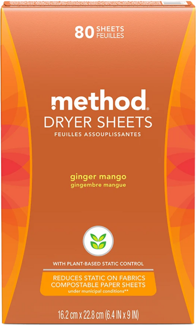 method 美則 香氛柔軟烘衣片, 夏日甜心, 80片, 1盒