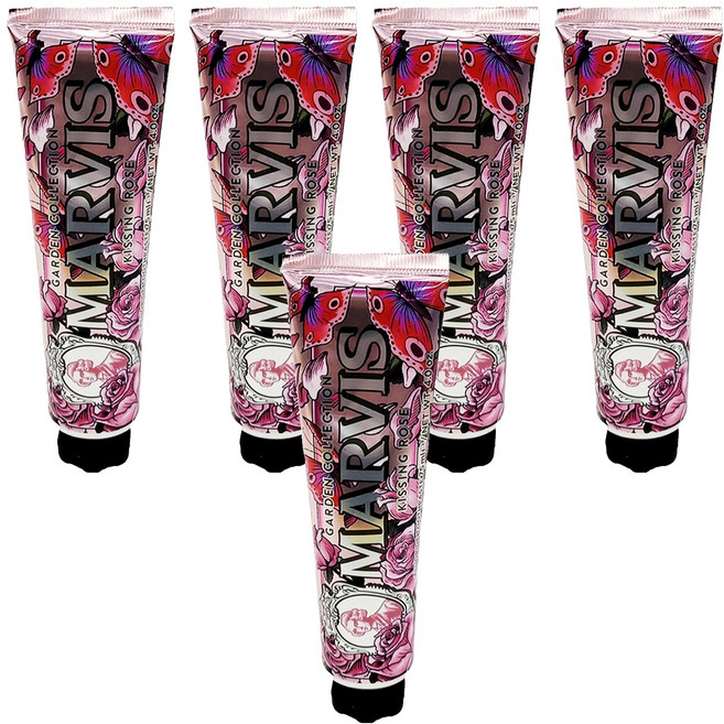 MARVIS 台灣公司貨 義大利牙膏 秘境玫瑰, 75ml, 5條