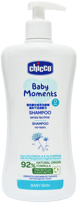 chicco 寶貝嬰兒植萃洗髮精 溫和不流淚配方, 500ml, 1瓶