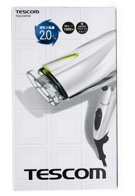 TESCOM 防靜電吹風機 1500W, TID2200TW, 珍珠白