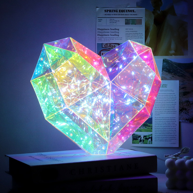 ARTJOY LED全息投影字母派對用品, 1個, 愛心