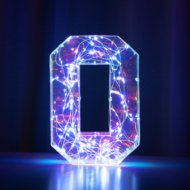 ARTJOY LED全息投影字母派對用品, 字母O, 1個