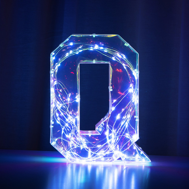 ARTJOY LED全息投影字母派對用品, 字母Q, 1個