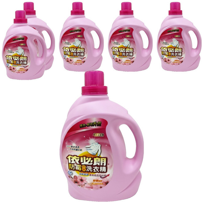 依必朗 粉櫻 洗衣精, 3.2kg, 6瓶