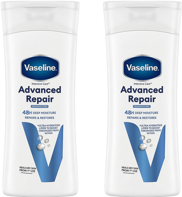 Vaseline 凡士林 潤膚乳液 修護無香, 2瓶, 200ml