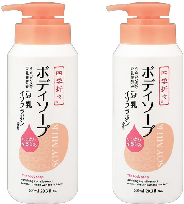 KUMANO 熊野油脂 豆乳沐浴乳, 600ml, 2瓶
