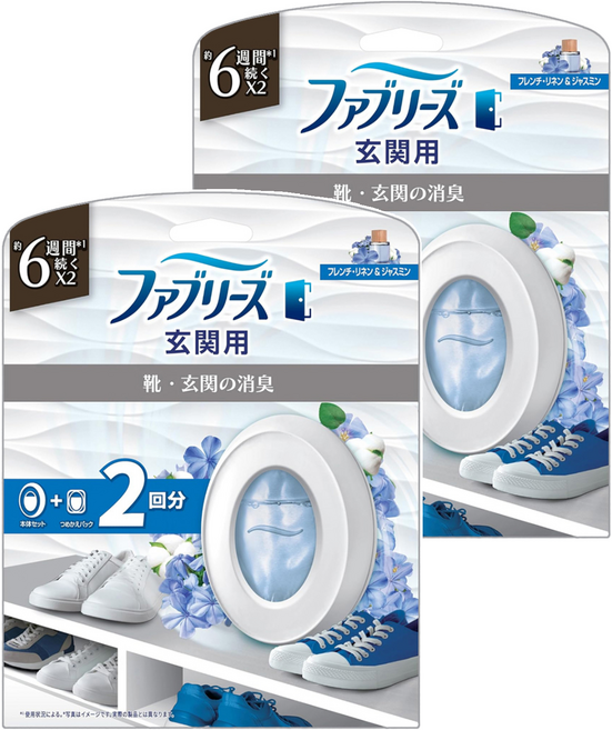 febreze 風倍清 日本原裝進口 室內用消臭芳香劑 7ml + 補充包 7ml, 2套, 14ml, 法式亞麻茉莉香