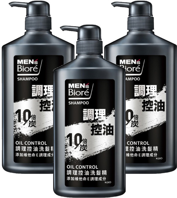 MEN's Biore 男性調理控油洗髮精, 750g, 3瓶