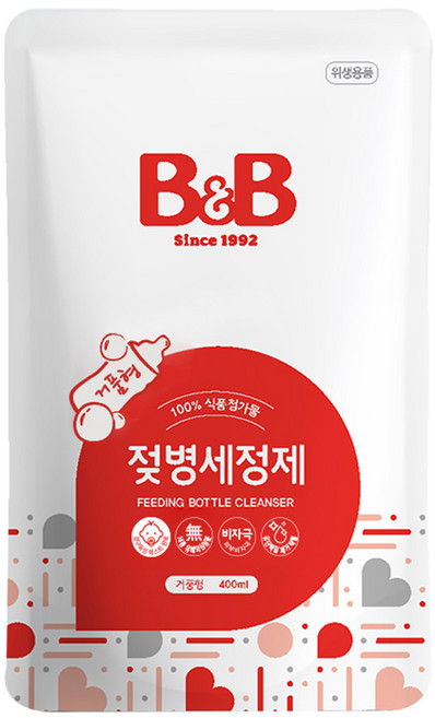 B&B 蔬果奶瓶洗潔慕斯補充包, 400ml, 1包