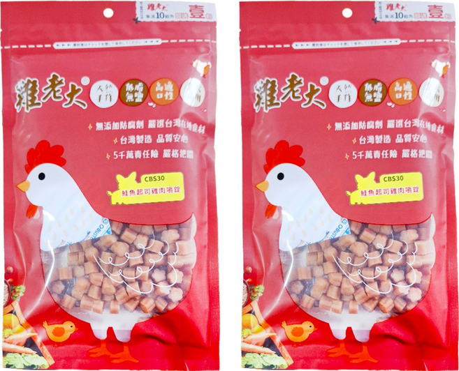 雞老大 狗零食, 鮭魚起司雞肉嚼錠, 170g, 2包