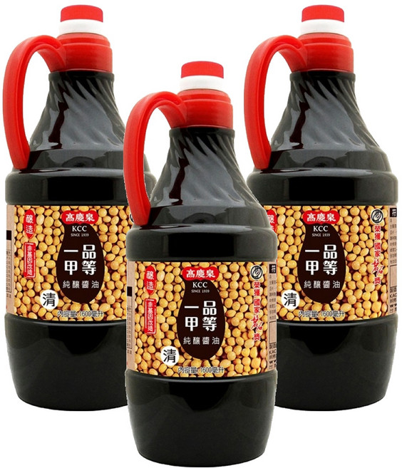高慶泉 一品甲等醬油, 1.6L, 3瓶