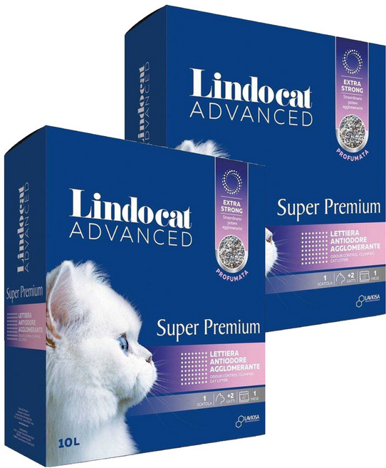 Lindocat Advanced Super Premium 貓砂 清香活性碳配方, 2個, 天然香氛, 10L